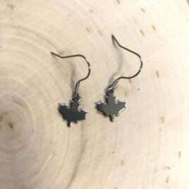stainless steel maple leaf earrings