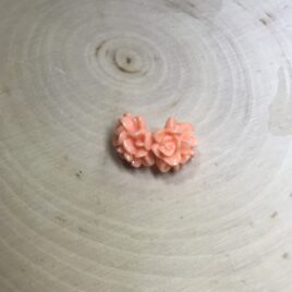 tangerine resin carnation flower studs
