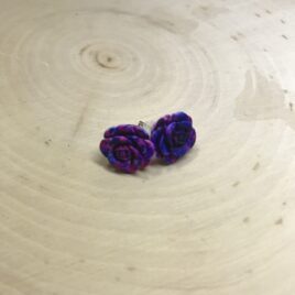 Pink/Purple Tie Dye Rose Earrings