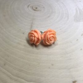 tangerine rose stud earrings