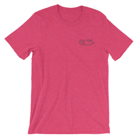 Embroidered tee in Heather Raspberry